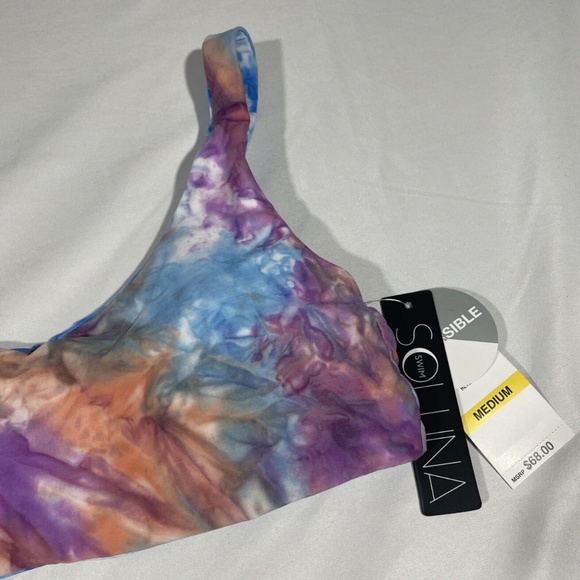 NWT Soluna‎ [ Medium ] Pacific Reversible Scoop Neck Bikini Top Purple - Picture 5 of 12